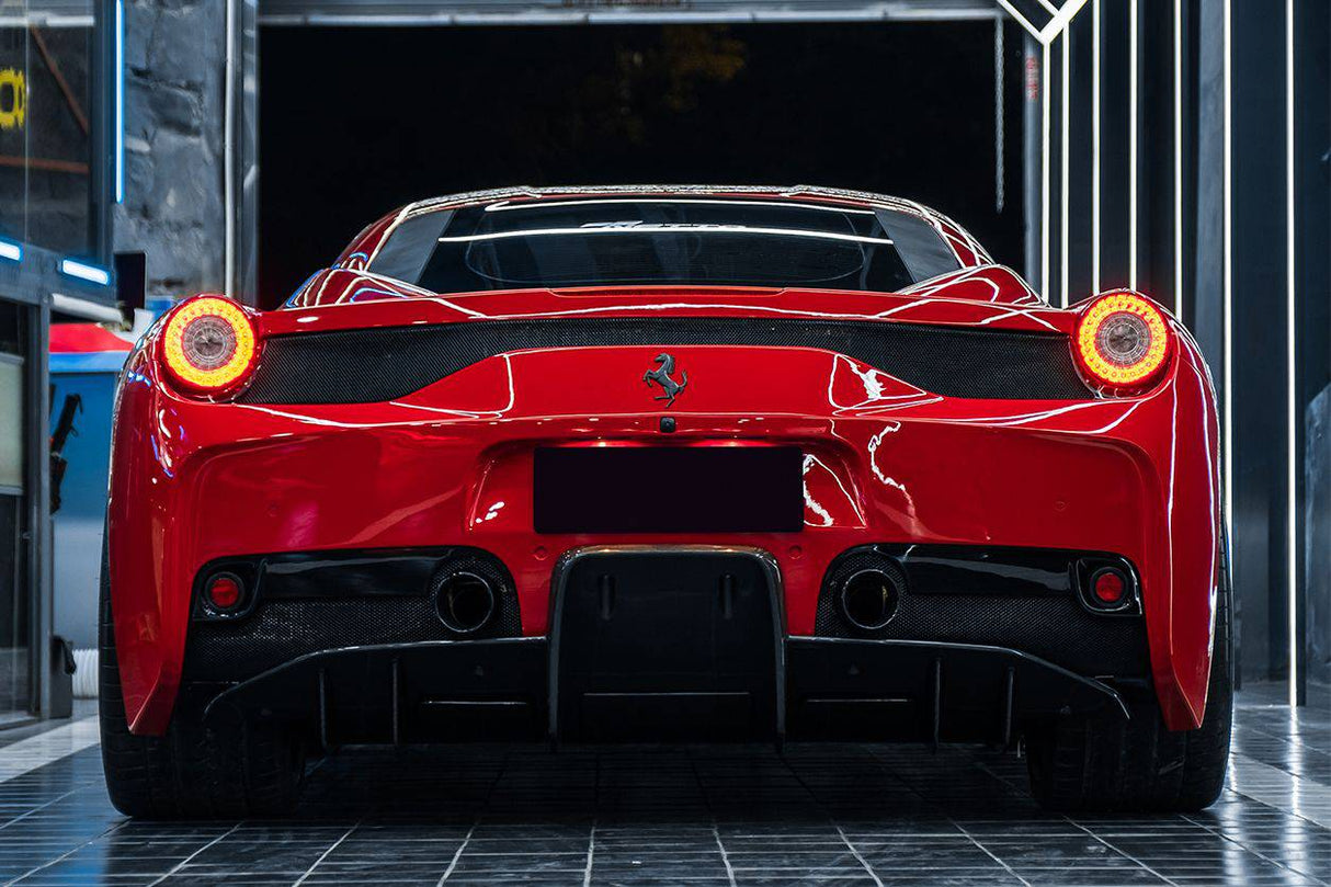 2010-2015 Ferrari Carbon Fiber Rear Bumper With Diffuser Carbonado (Speciale) Fits: 458 Italia and Spider, 458 Speciale