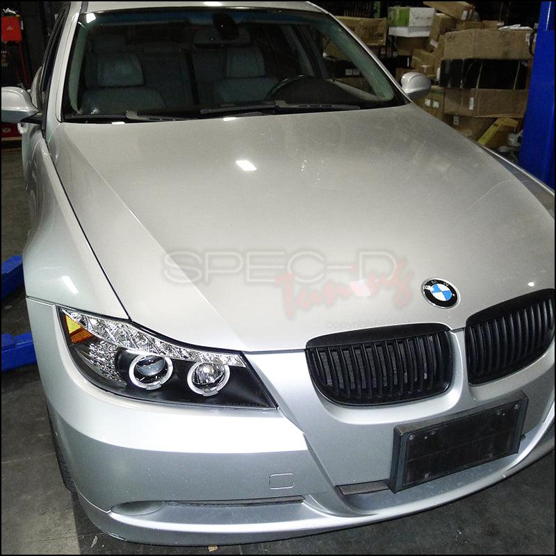 Spec-D Projector Headlights BMW 325i 330i 335i E90 Sedan (06-08) Halo LED - Black / Chrome / Tinted