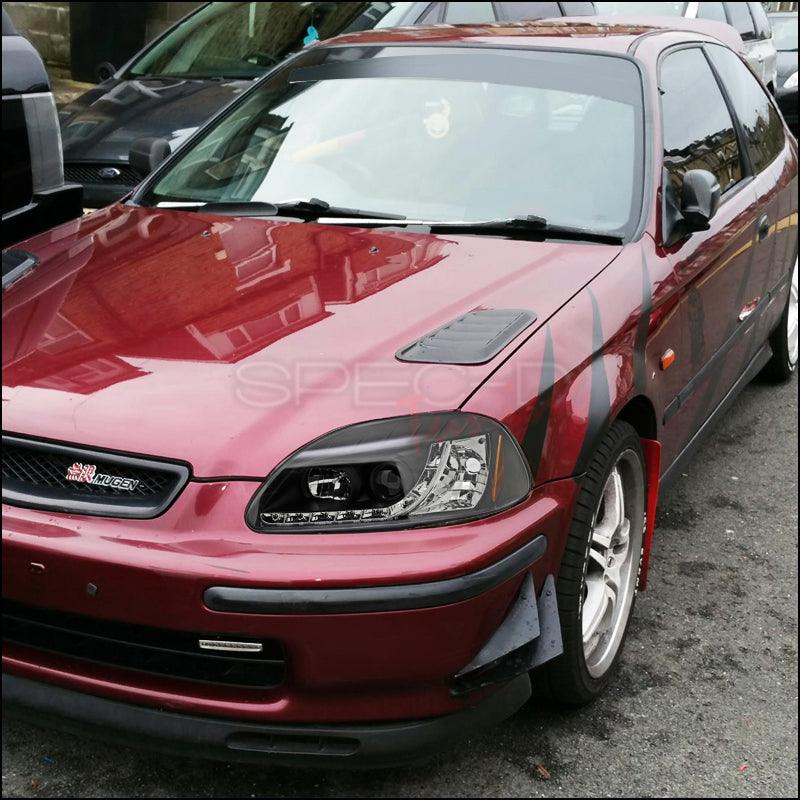 Spec-D Projector Headlights Honda Civic EK (96-98) R8 LED Style - Black or Smoke