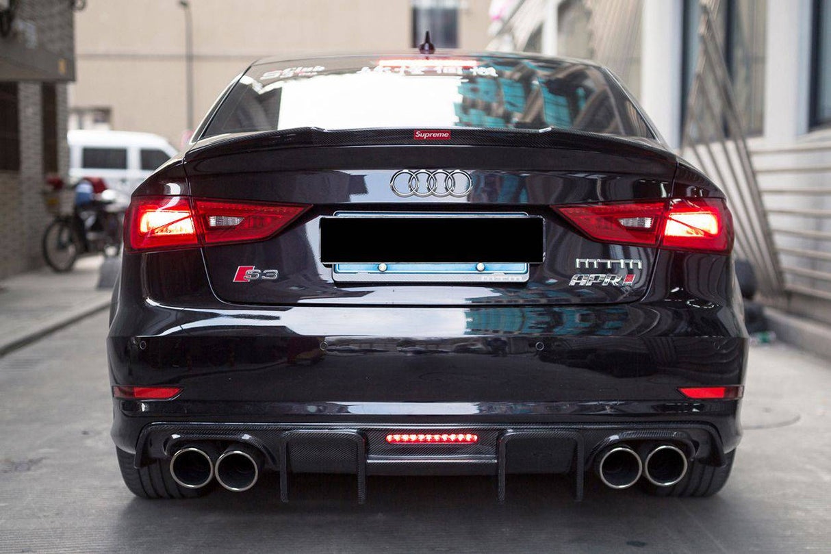 2013-2016 Audi S3 A3 Sline Sedan BKSS Style Carbon Fiber Rear Lip Diffuser