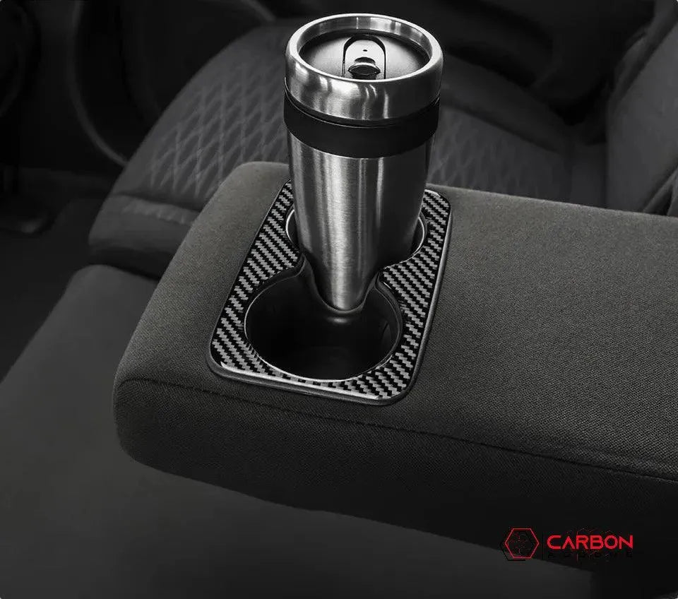 Real Carbon Fiber Cup Holder Trim Overlay for 2011-2020 Dodge Durango