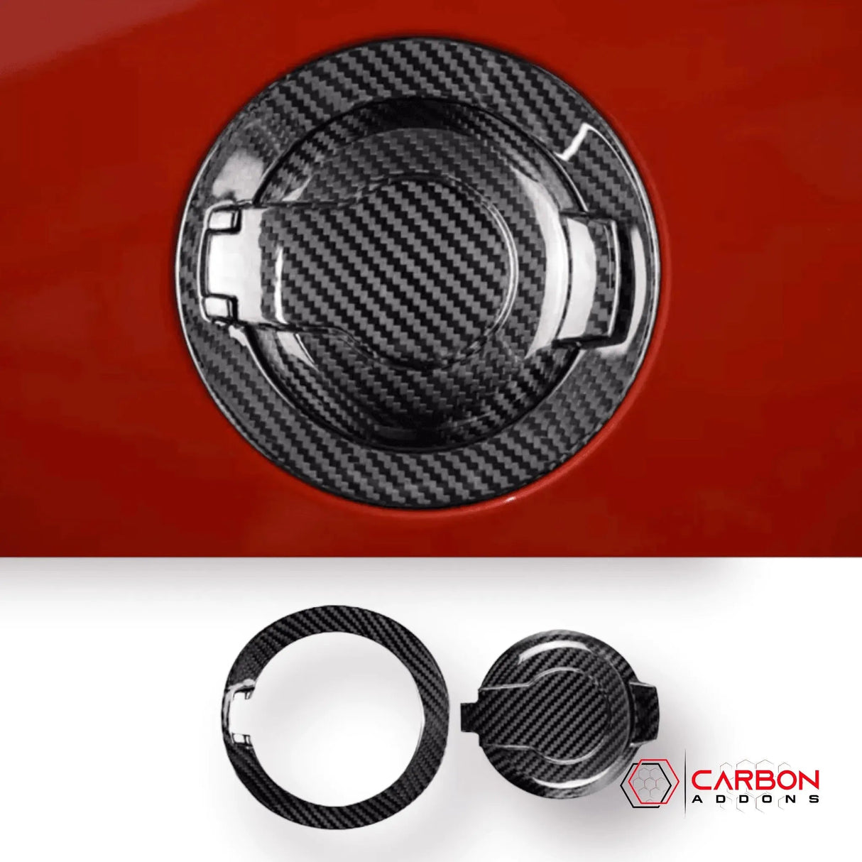 Real Carbon Fiber Gas Cap Cover for Dodge Challenger 2015-2023
