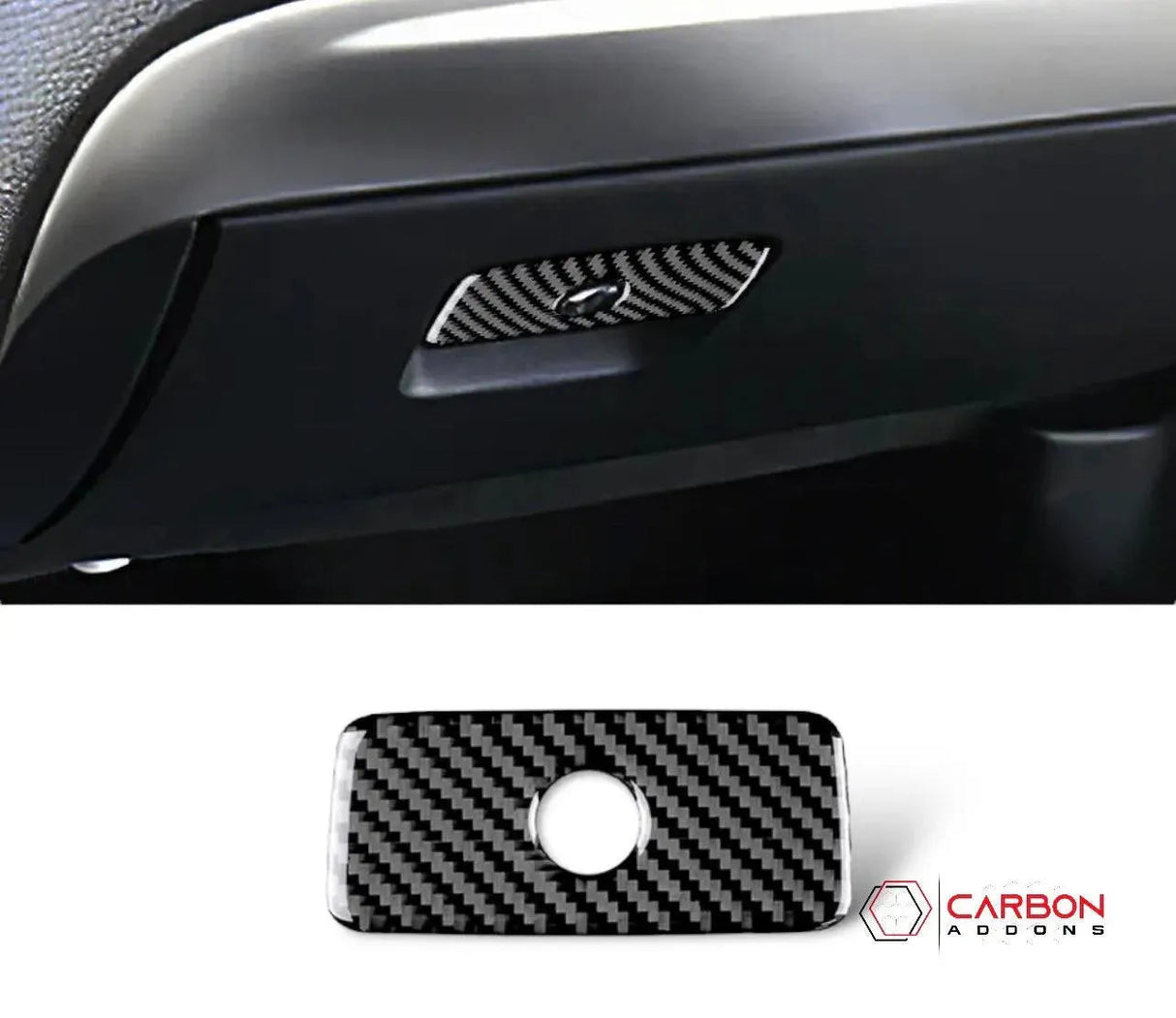 Real Carbon Fiber Glove Box Handle Overlay for 2011+ Dodge Durango