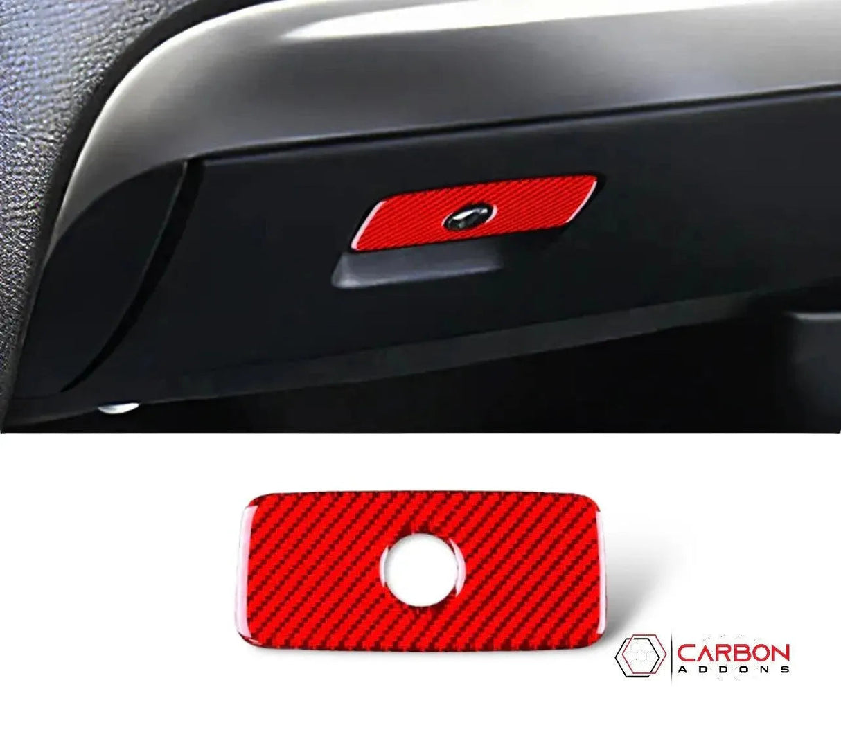 Real Carbon Fiber Glove Box Handle Overlay for 2011-2023 Dodge Durango