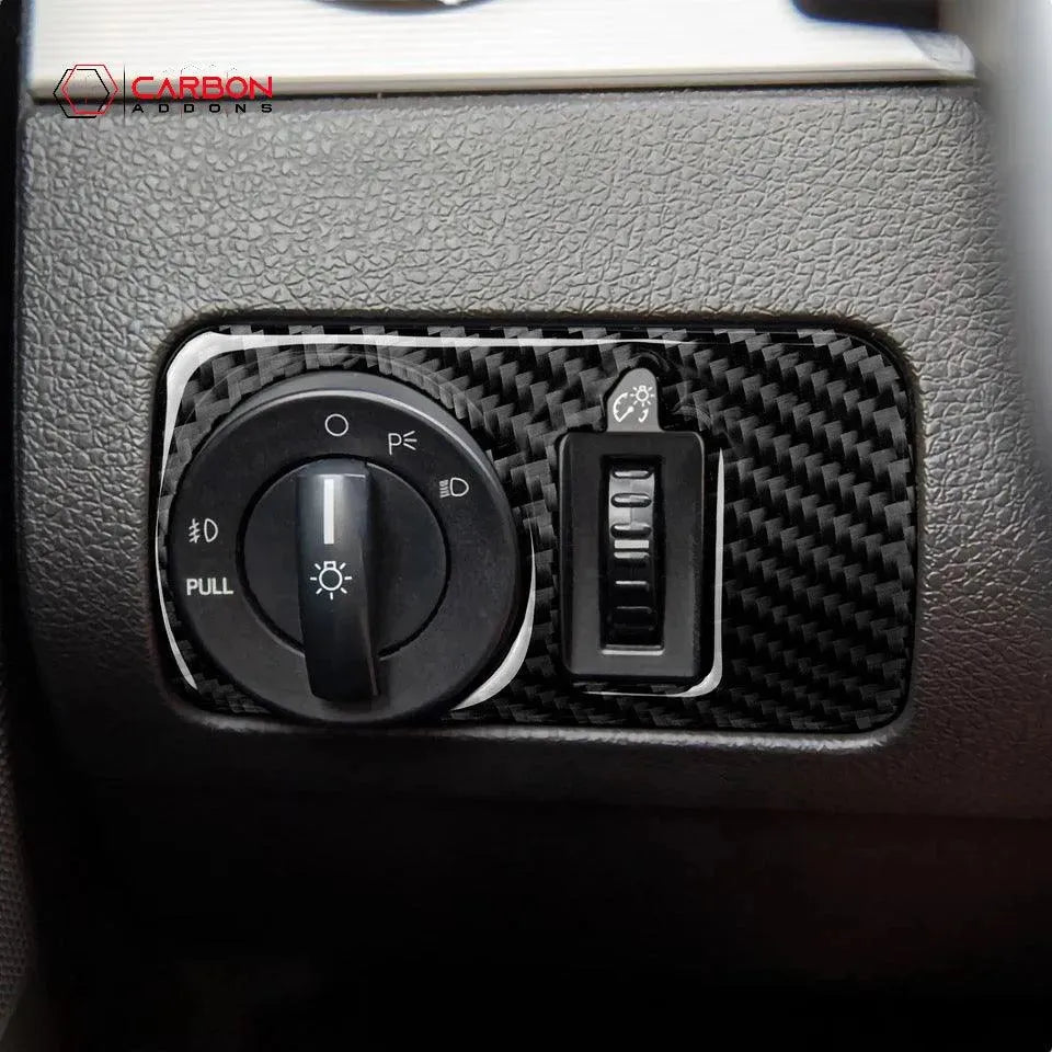 Real Carbon Fiber Headlight Switch Trim Overlay | Mustang 2005-2009