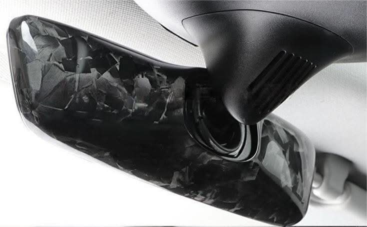 Dry Carbon Fiber Interior Rearview Mirror Cover for Model 3/Y | 4 Finishes | Lightweight