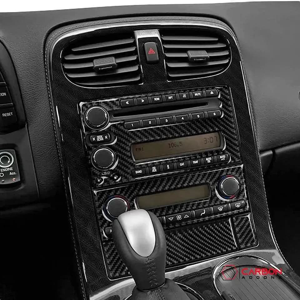 Real Carbon Fiber Radio & Navigation Control Panel Overlay | C6 2005-2013 Corvette