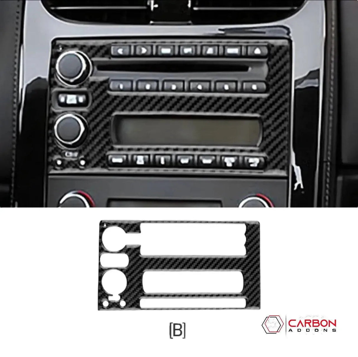 Real Carbon Fiber Radio & Navigation Control Panel Overlay | C6 2005-2013 Corvette