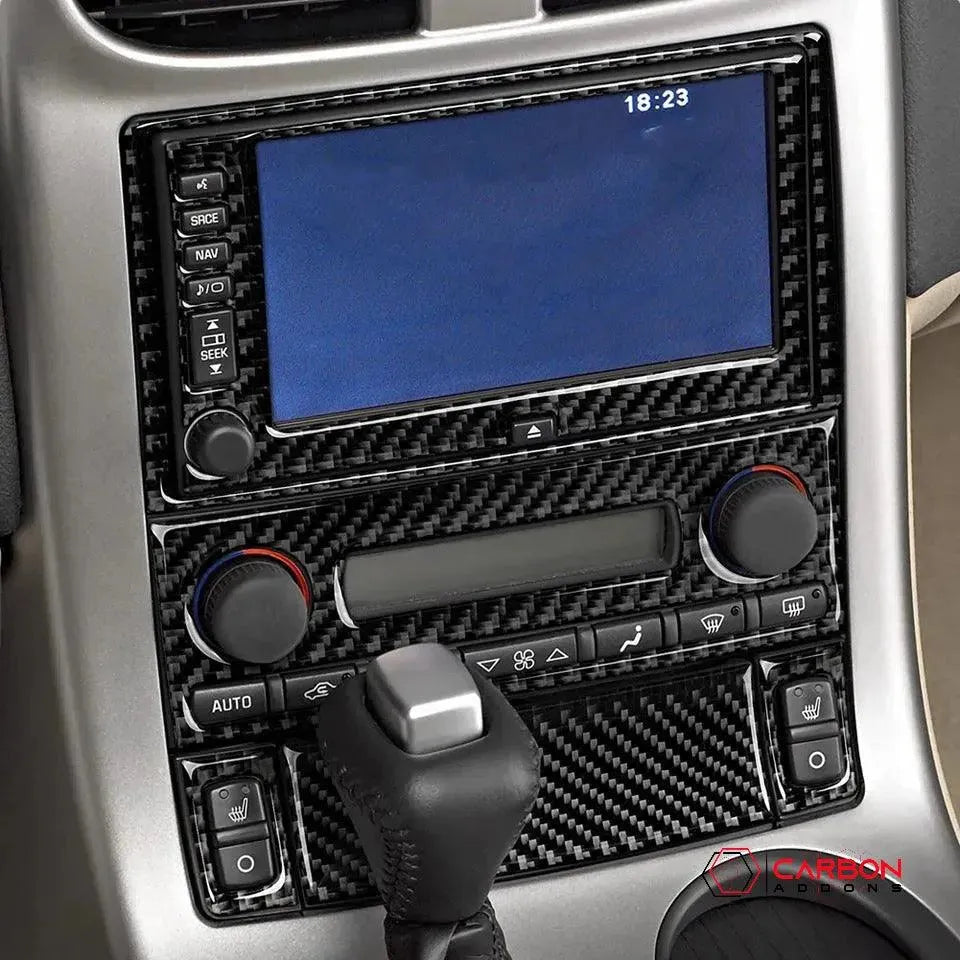 Real Carbon Fiber Radio & Navigation Control Panel Overlay | C6 2005-2013 Corvette