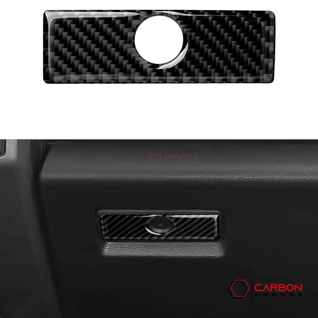 Real Carbon Fiber Storage Glove box Handle Overlay | 2015-2020 F150