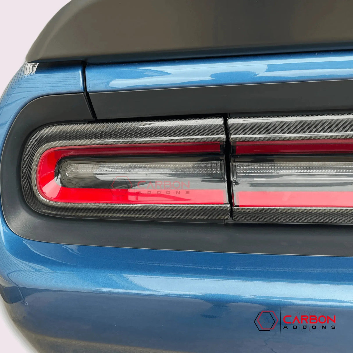 Real Carbon Fiber Taillight Trim Bezel Cover for 2015-2023 Dodge Challenger