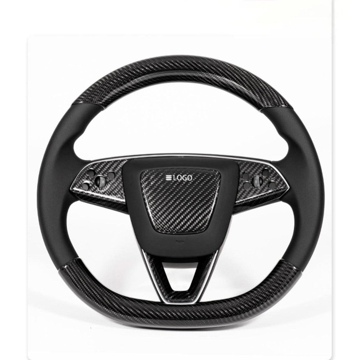 Real Dry Carbon Fiber Airbag Trim Cover for Model Y Juniper & Model 3 Highland