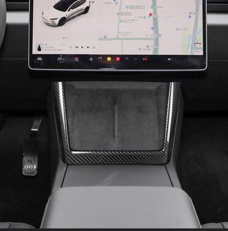 Real Dry Carbon Fiber Wireless Charging Frame for New Model Y & Model 3 Highland