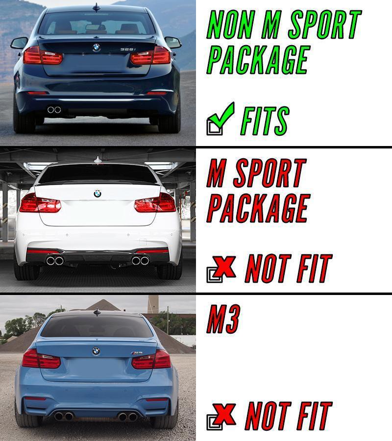 2012-2015 BMW F30 3 Series Non-Sport Smoke Rear Bumper Reflectors
