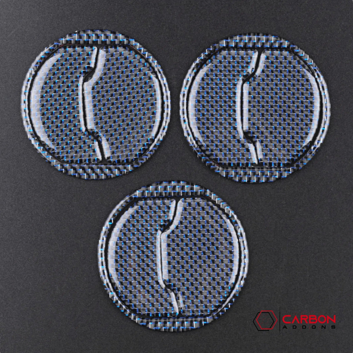 Reflective Carbon Fiber Center Air Vent Outlet Trim Overlay for Mustang 2015-2023