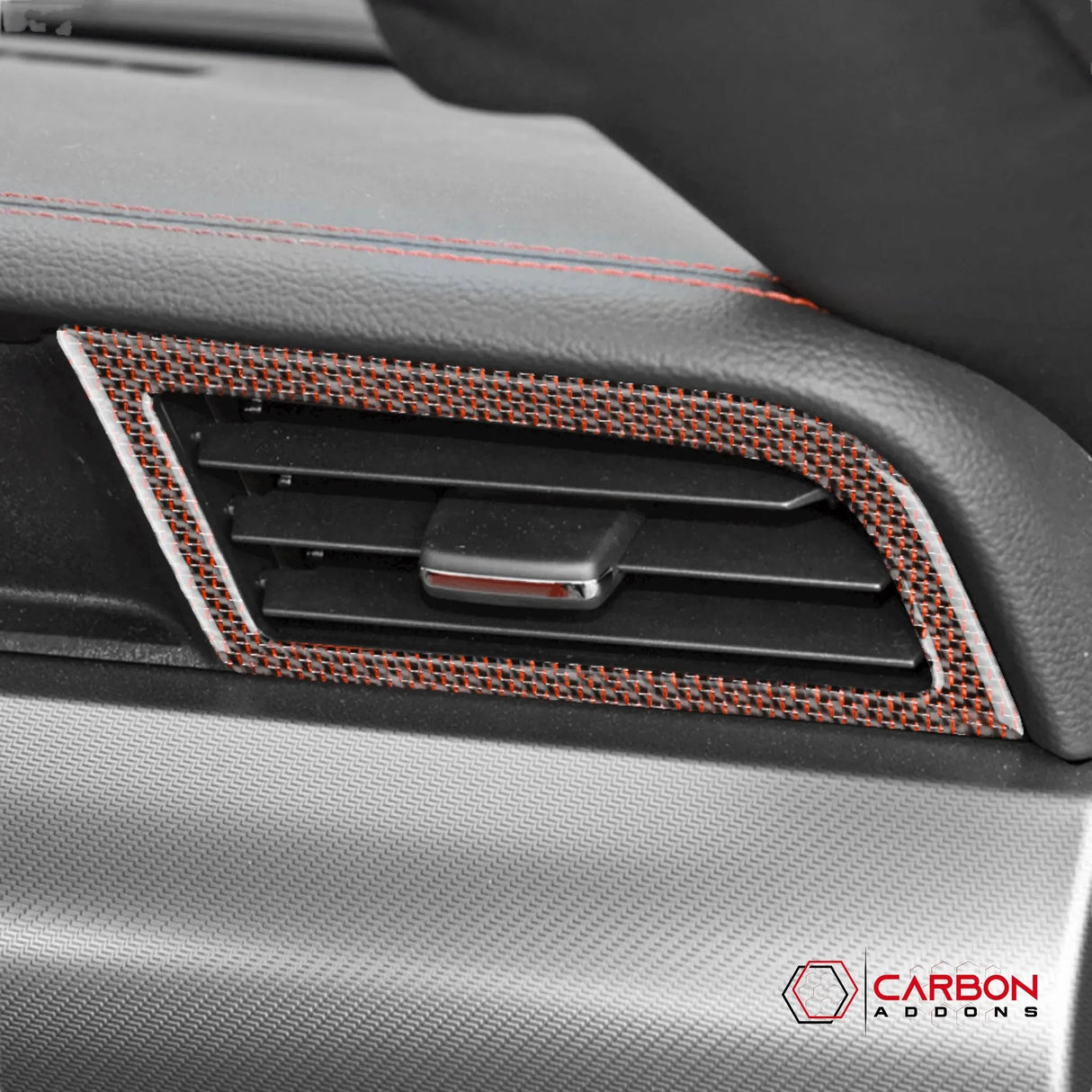 Reflective Carbon Fiber Dashboard AC Vent Trim Overlay for Mustang 2015-2023 -2pcs