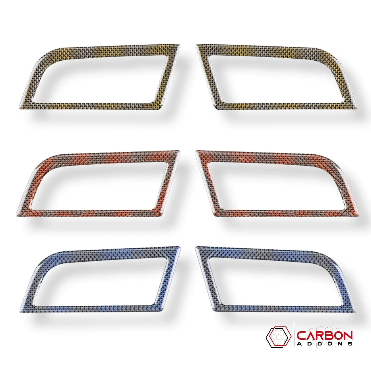 Reflective Carbon Fiber Dashboard AC Vent Trim Overlay for Mustang 2015-2023 -2pcs