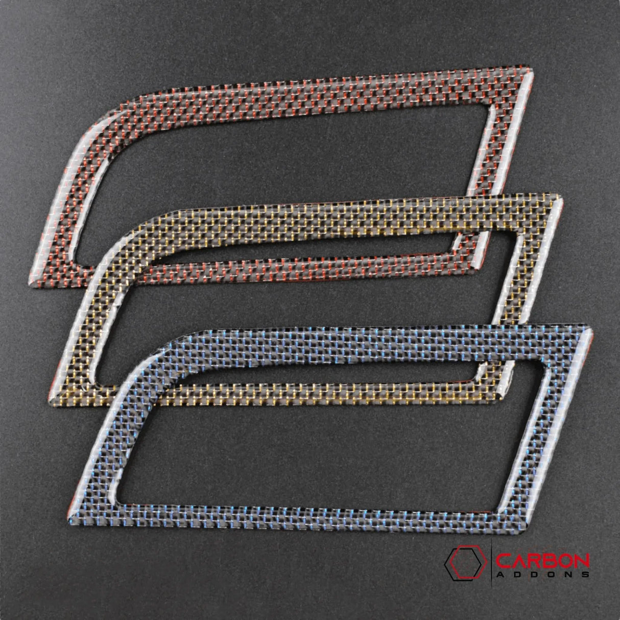 Reflective Carbon Fiber Dashboard AC Vent Trim Overlay for Mustang 2015-2023 -2pcs