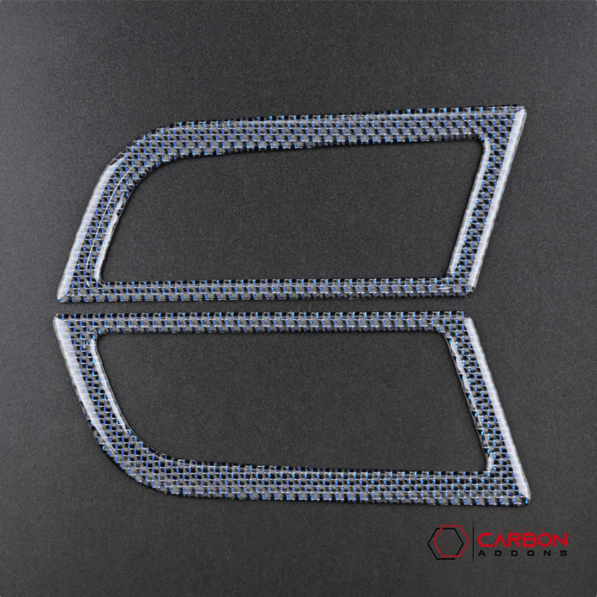 Reflective Carbon Fiber Dashboard AC Vent Trim Overlay for Mustang 2015-2023 -2pcs