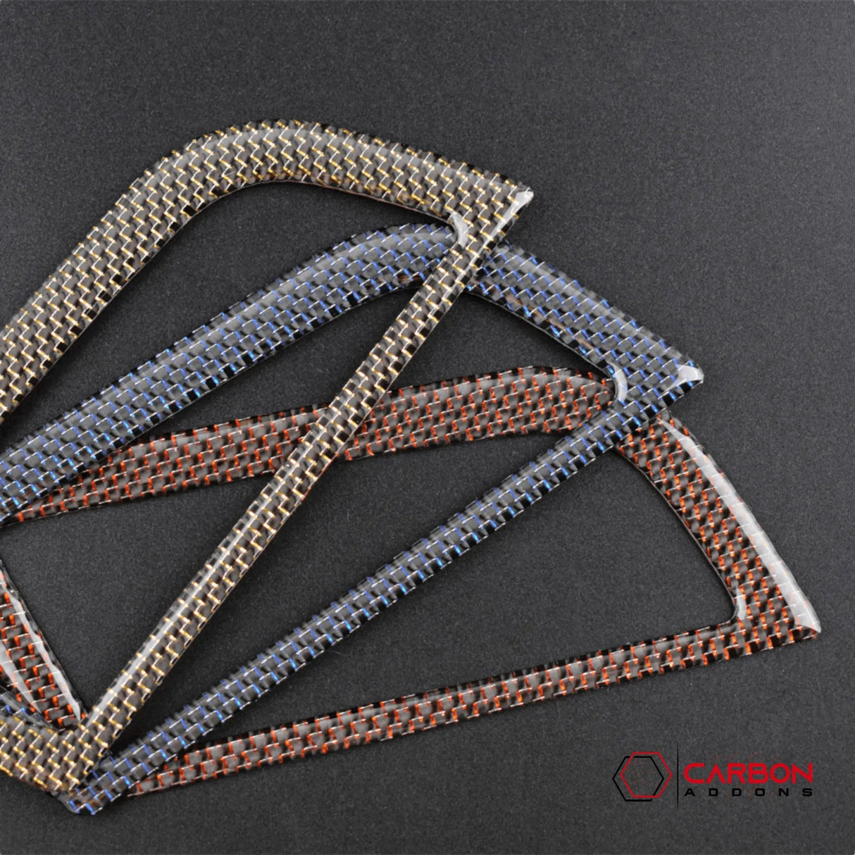 Reflective Carbon Fiber Dashboard AC Vent Trim Overlay for Mustang 2015-2023 -2pcs