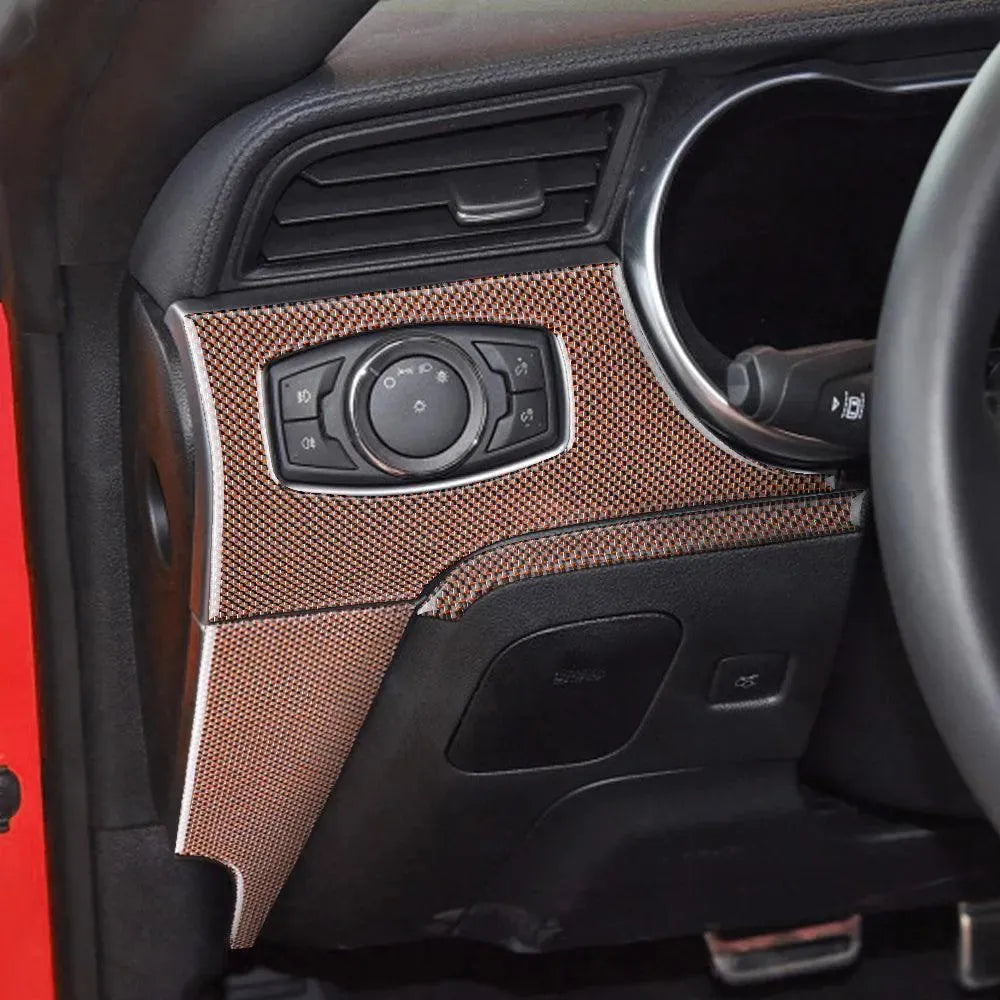 Reflective Carbon Fiber Full Dashboard Set for Mustang 2015-2023