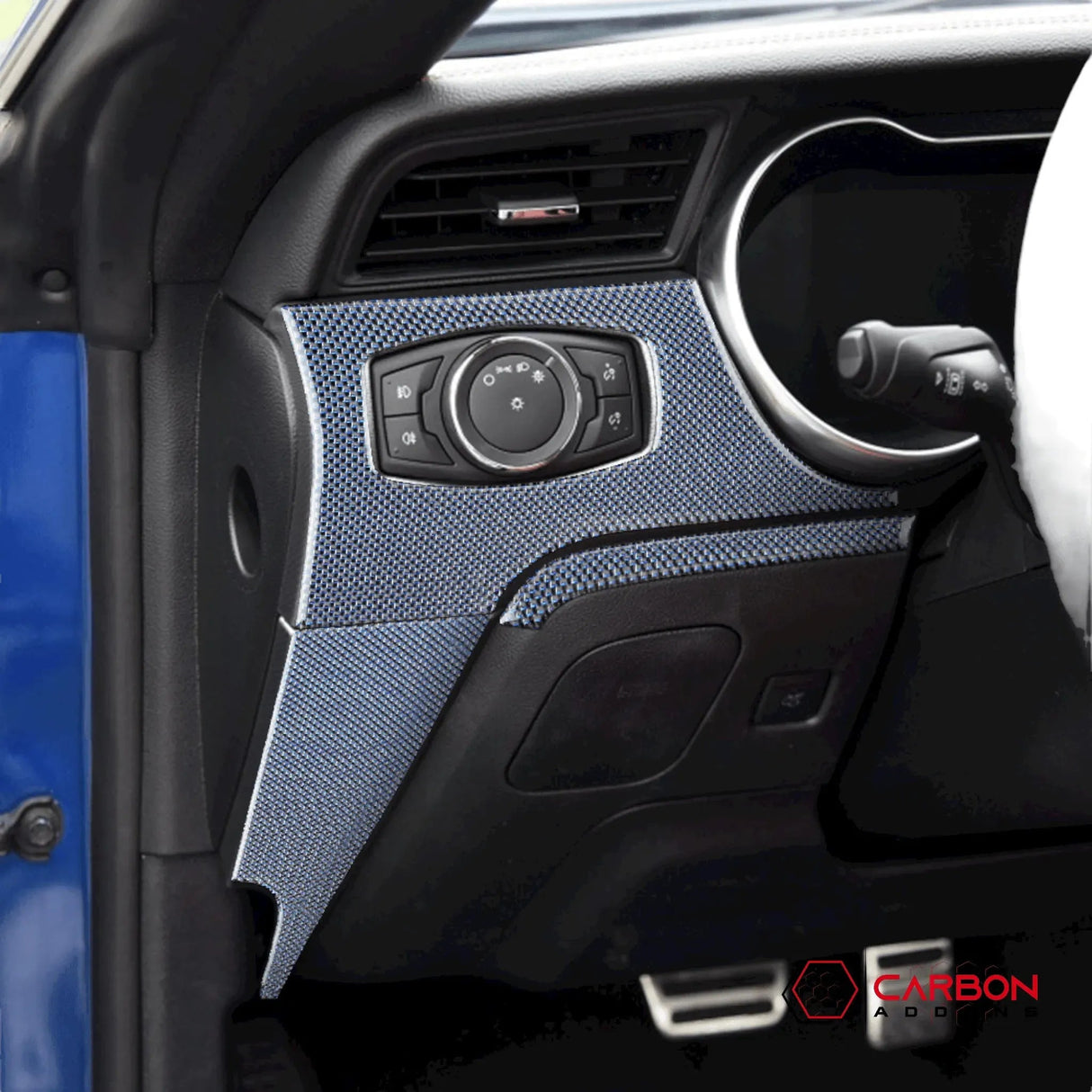 Reflective Carbon Fiber Full Dashboard Set for Mustang 2015-2023