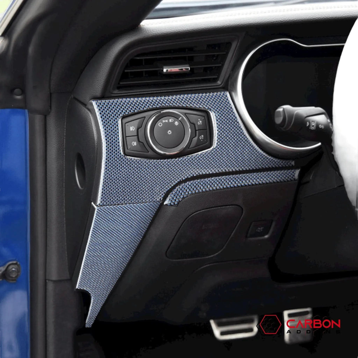 Reflective Carbon Fiber Full Dashboard Set for Mustang 2015-2023