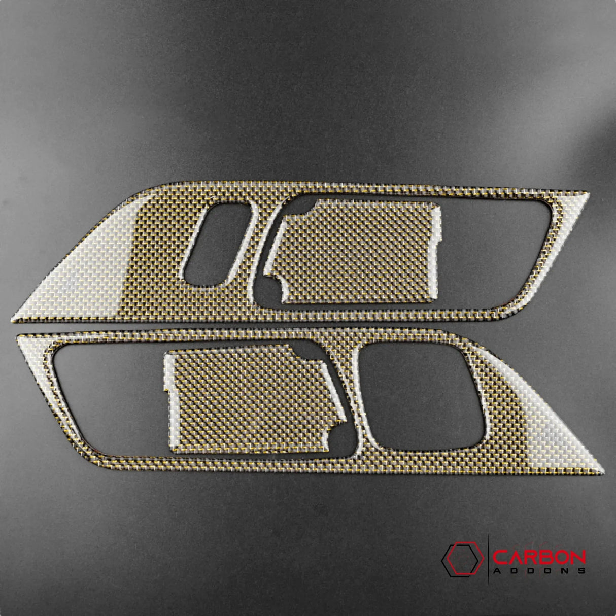 Reflective Carbon Fiber Interior Door Handle Trim Overlay for Mustang 2015-2023