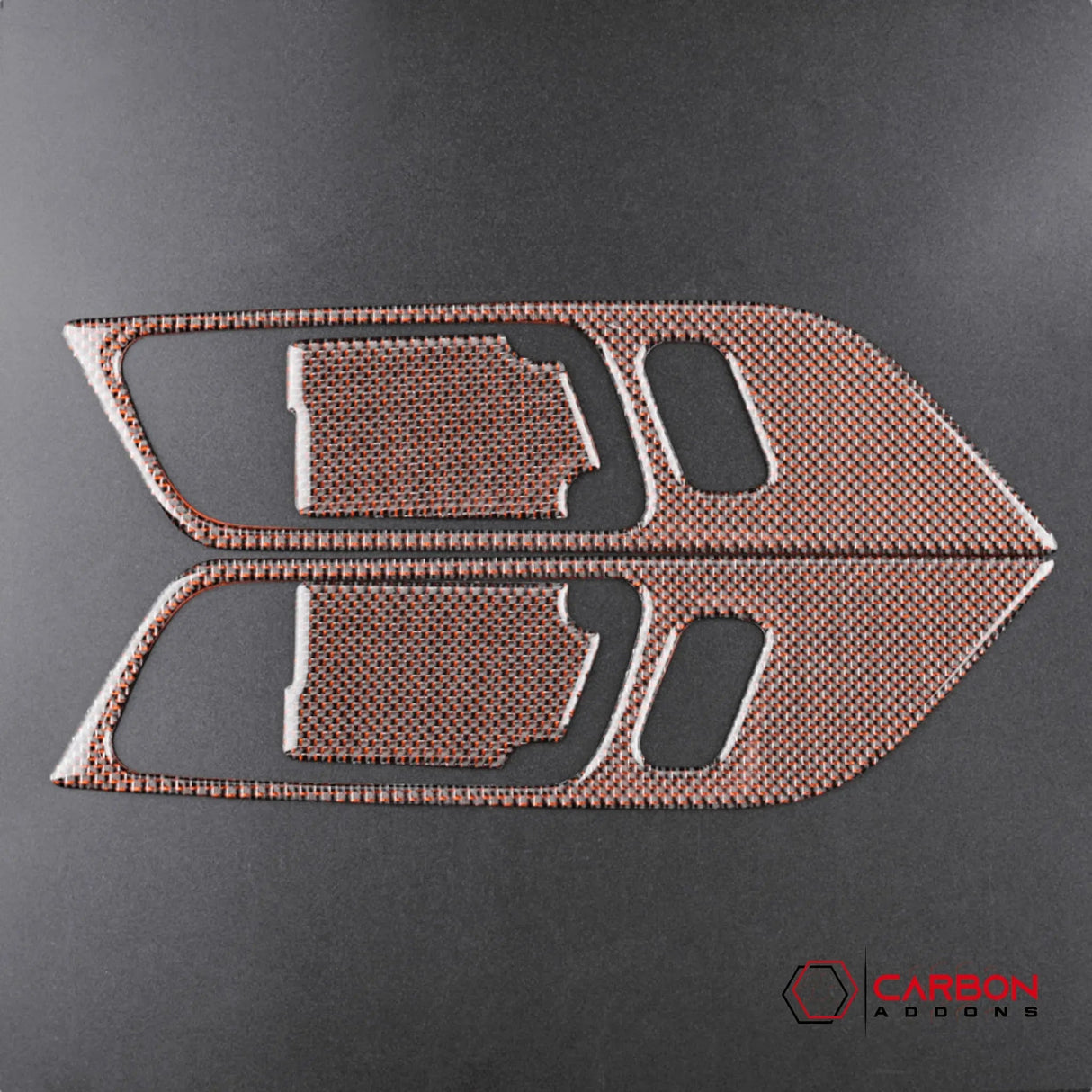 Reflective Carbon Fiber Interior Door Handle Trim Overlay for Mustang 2015-2023