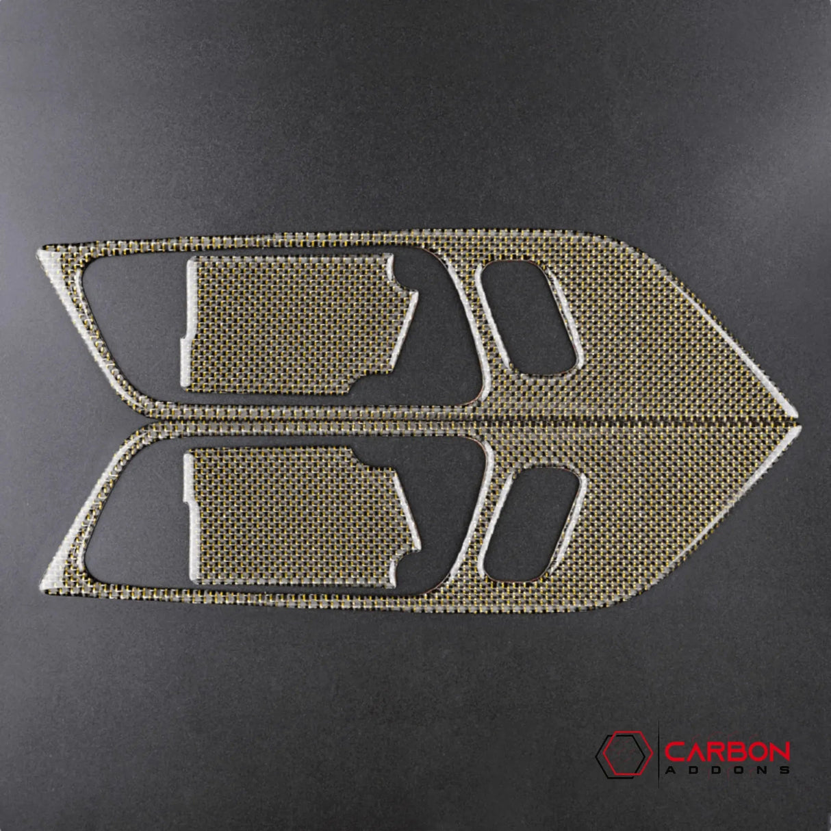 Reflective Carbon Fiber Interior Door Handle Trim Overlay for Mustang 2015-2023