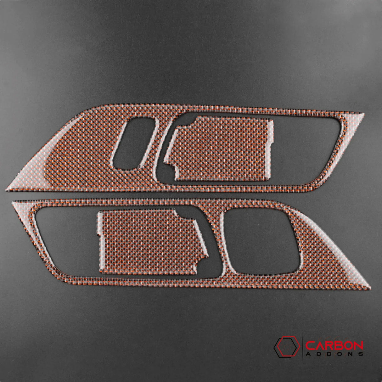 Reflective Carbon Fiber Interior Door Handle Trim Overlay for Mustang 2015-2023