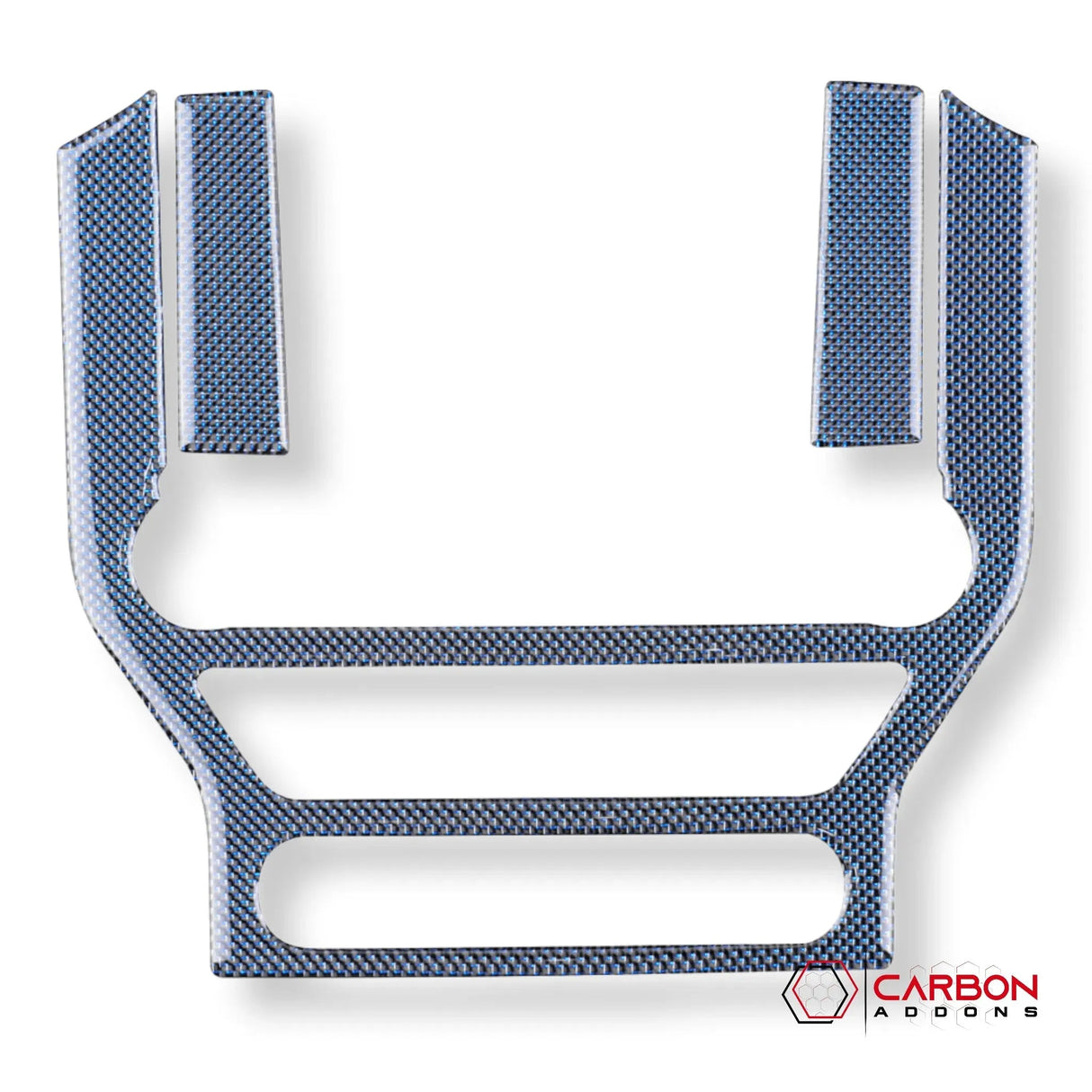 Reflective Carbon Fiber Multimedia Radio Trim Overlay for Mustang 2015-2023
