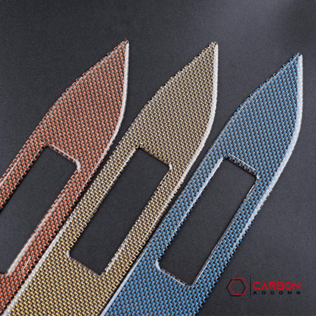 Reflective Carbon Fiber Passenger Dashboard Emblem Trim Overlay for Mustang 2015-2023