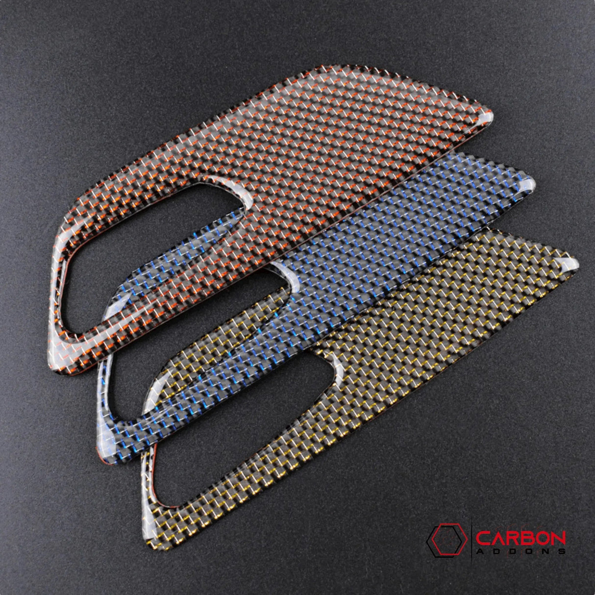 Reflective Carbon Fiber Seat Function Control Trim Overlay For Mustang 2015-2023