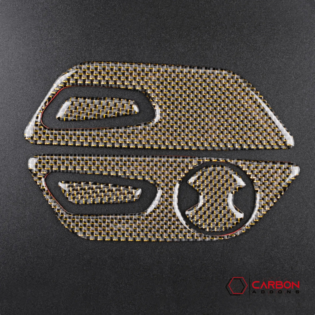 Reflective Carbon Fiber Seat Function Control Trim Overlay For Mustang 2015-2023