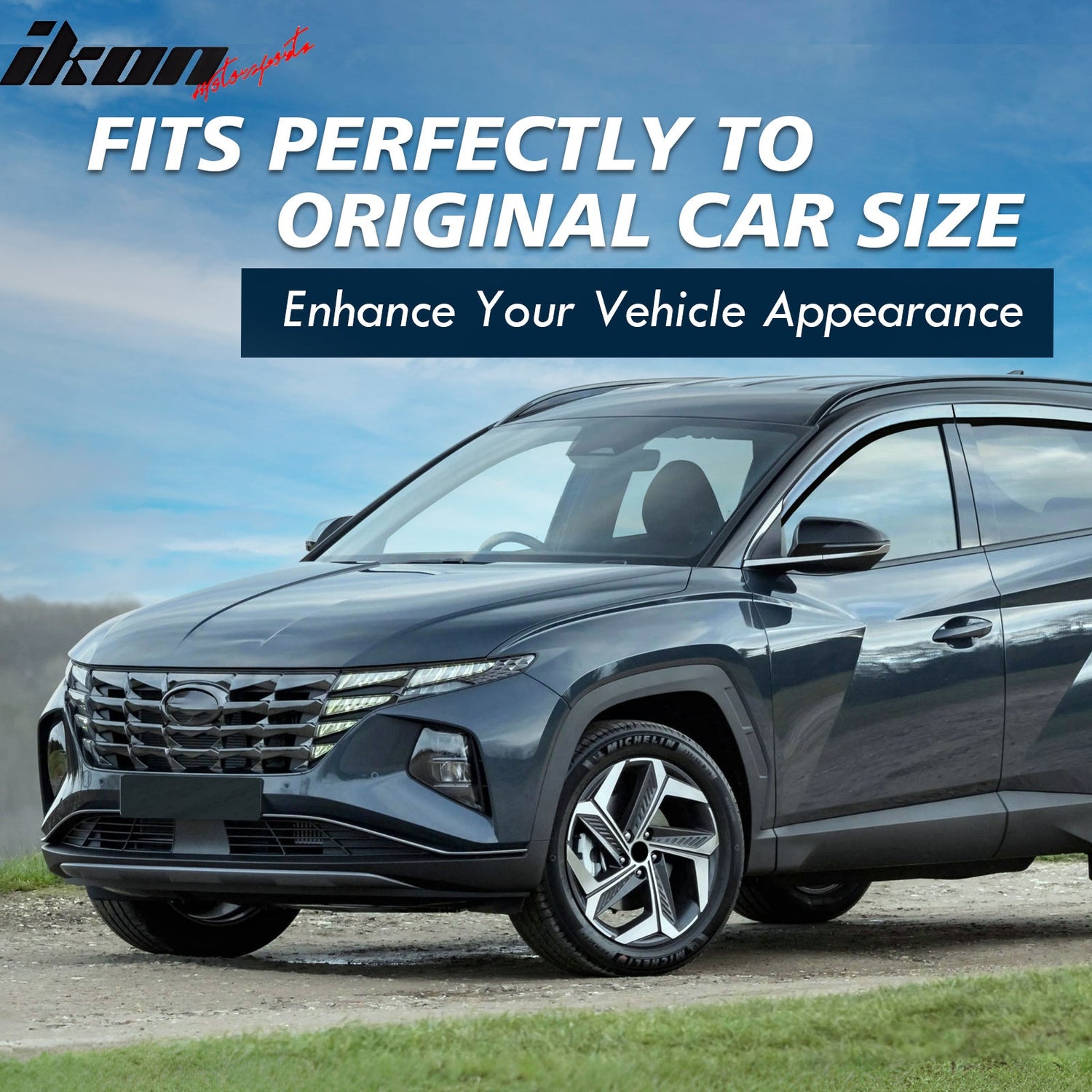 2014-2016 Hyundai Santa Fe Sport ABS Window Visors Deflectors 6PCS