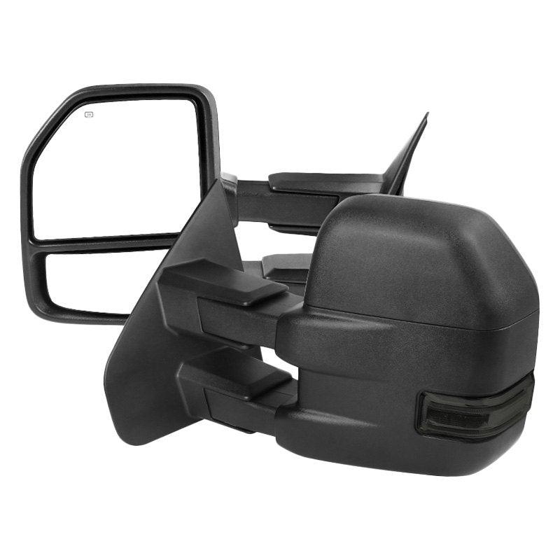 Spec-D Towing Mirrors Ford F150 (04-06) Powered / Heated / LED Turn Signal & Puddle Lights - Black or Chrome