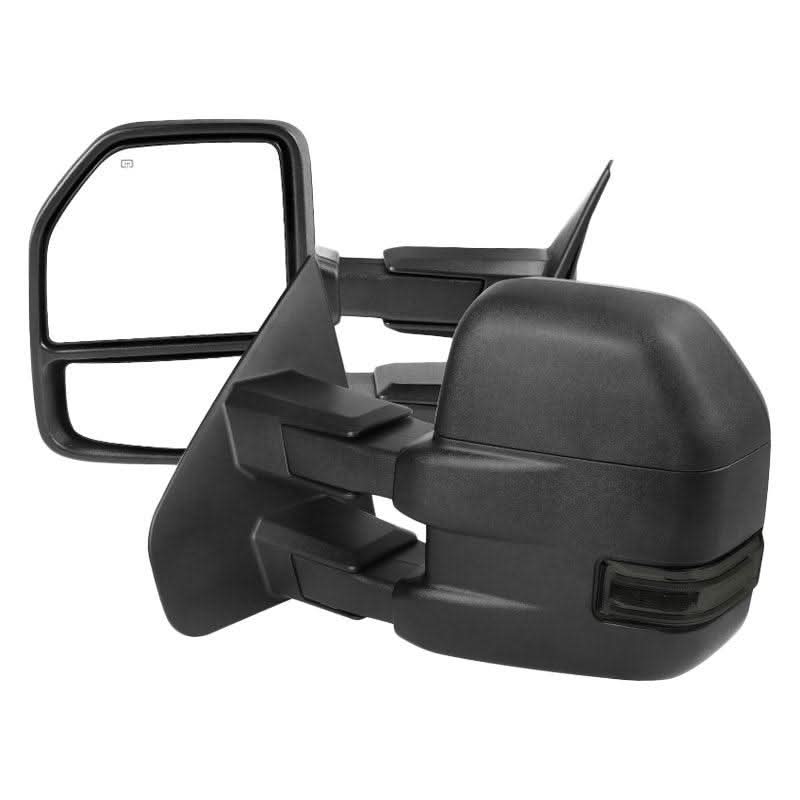 Spec-D Towing Mirrors Ford F150 (07-14) Powered/Heated/LED Turn Signal & Puddle Lights - Chrome or Black