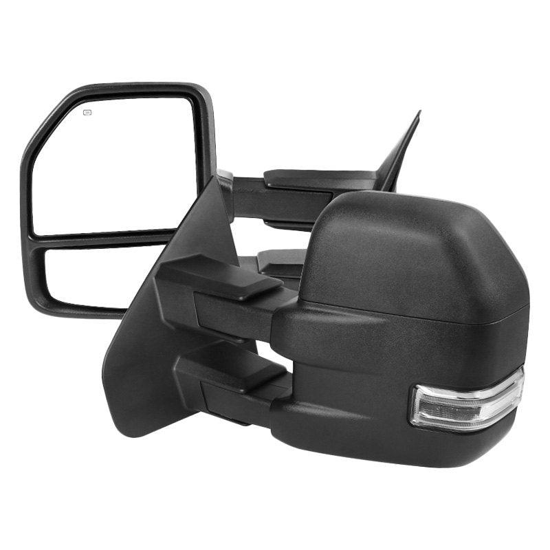 Spec-D Towing Mirrors Ford F150 (07-14) Powered/Heated/LED Turn Signal & Puddle Lights - Chrome or Black