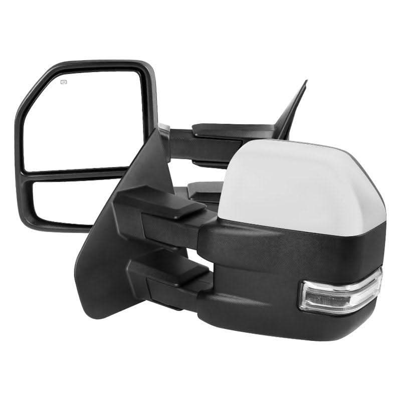 Spec-D Towing Mirrors Ford F150 (07-14) Powered/Heated/LED Turn Signal & Puddle Lights - Chrome or Black