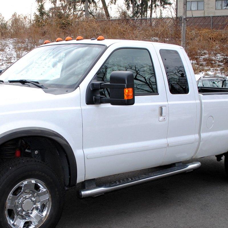 Spec-D Towing Mirrors Ford F250 F350 F450 F550 Super Duty (08-16) Power/Heated/Manual Extendable w/ Amber or Smoke Lens LED Turn Signal Lights