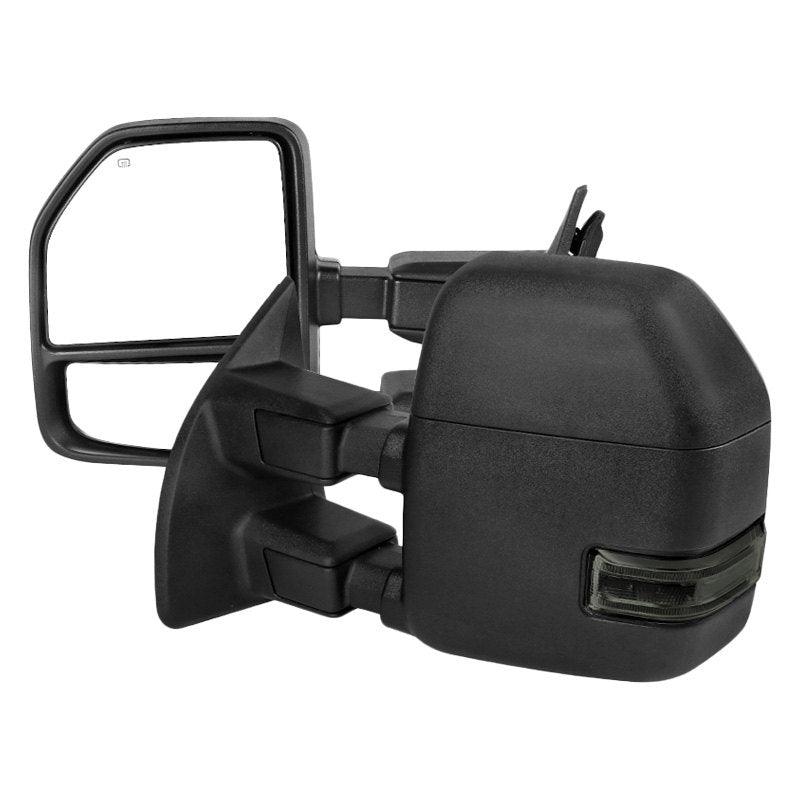 Spec-D Towing Mirrors Ford F250 F350 F450 Super Duty (99-16) Power/Heated - Chrome or Black w/ LED Turn Signal