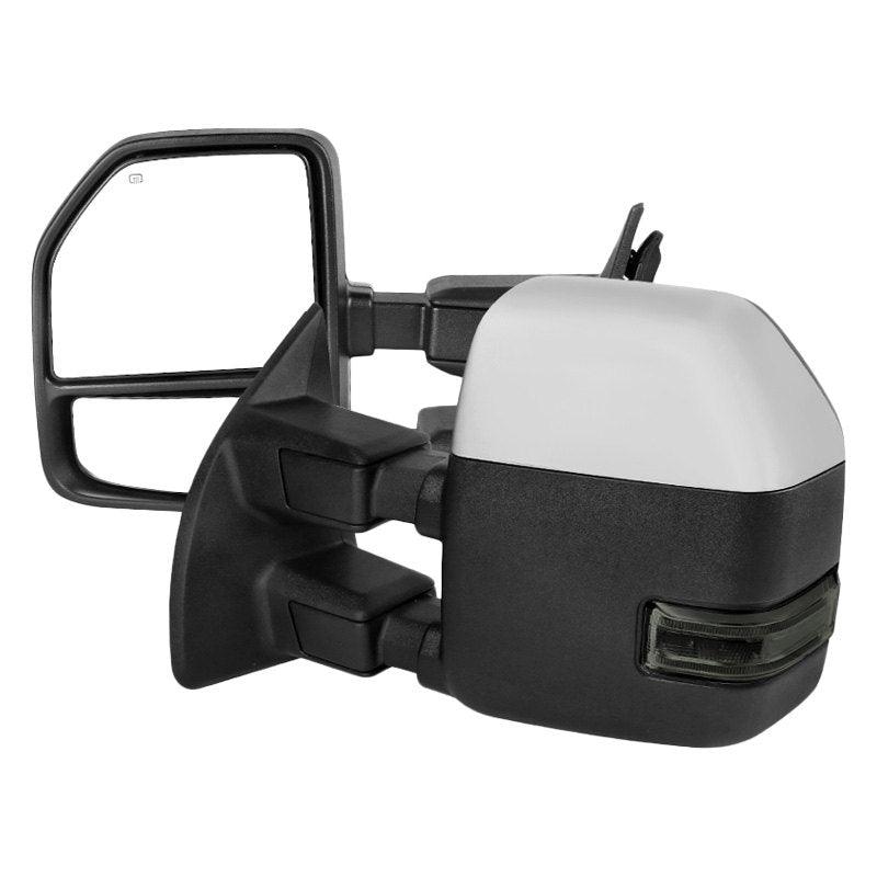 Spec-D Towing Mirrors Ford F250 F350 F450 Super Duty (99-16) Power/Heated - Chrome or Black w/ LED Turn Signal