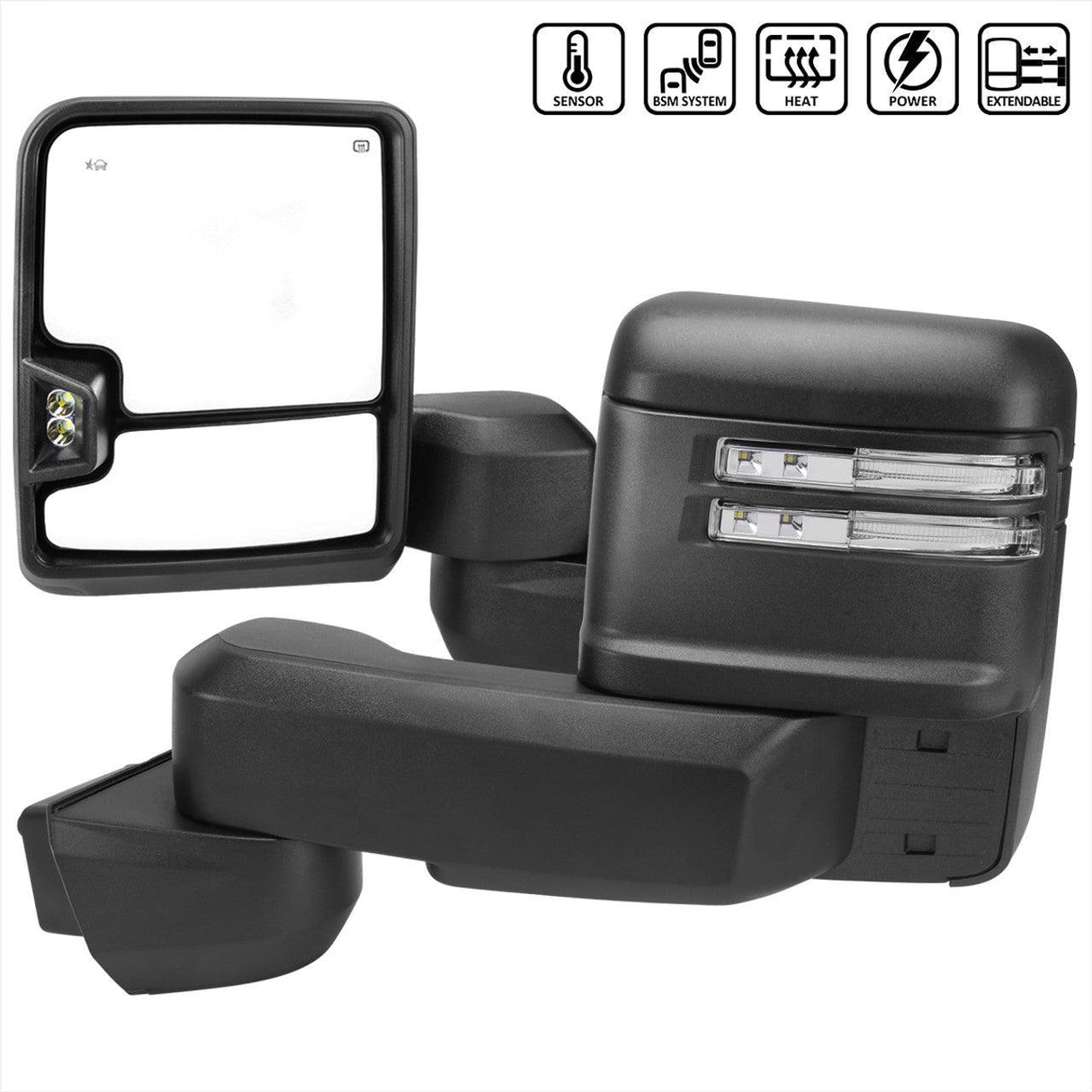 Spec-D Towing Mirrors Chevy Silverado 2500HD & 3500HD (2020 2021 2022) Power, Heated & Expandable