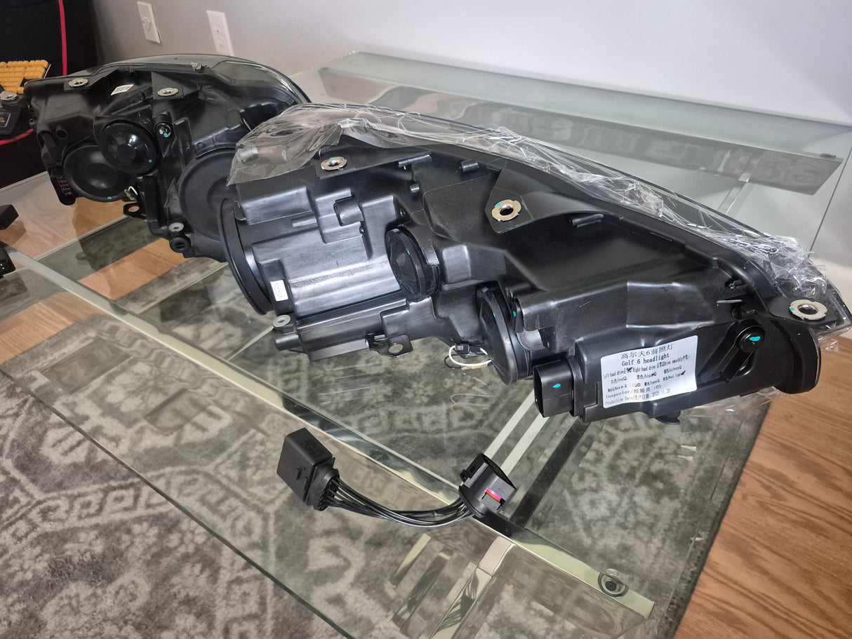 Volkswagen Golf MK6 Red, Silver, and Black Projector with Dynamic Signal LED Headlights (2009 - 2013) *GARAGE SALE*