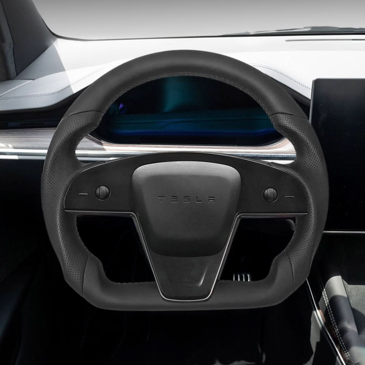 TESERY Touch Horn Round Steering Wheel Replacement for Tesla Model S / X 2021-2023