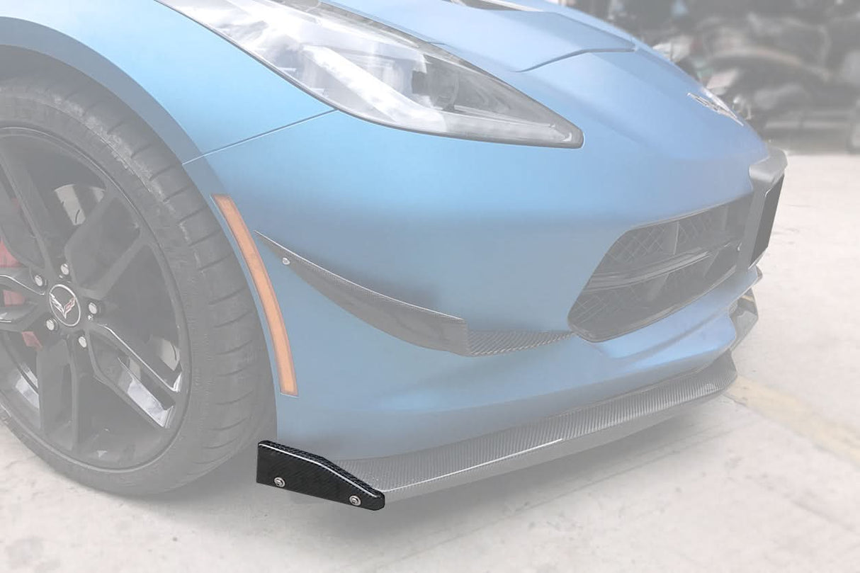 2013-2019 Corvette C7 Z51 Z06 Grandsport Carbon Fiber Front Lip Winglets