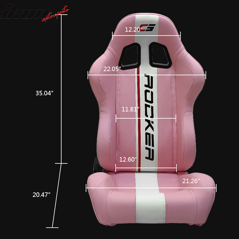 Universal Racing Seat Dual Slider PU Carbon Leather