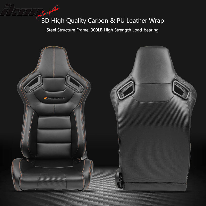Universal Reclinable Left Driver Side Racing Seat Dual Slider