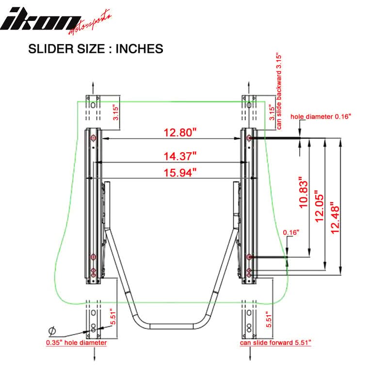 Universal Reclinable Left Driver Side Racing Seat Dual Slider